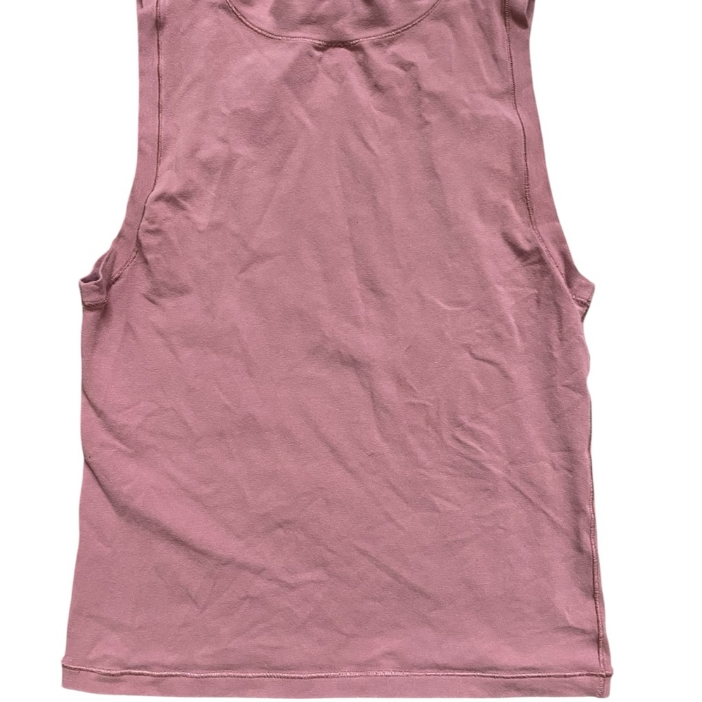 Pink Muscle Tee with Crew Neck and Short Sleeves